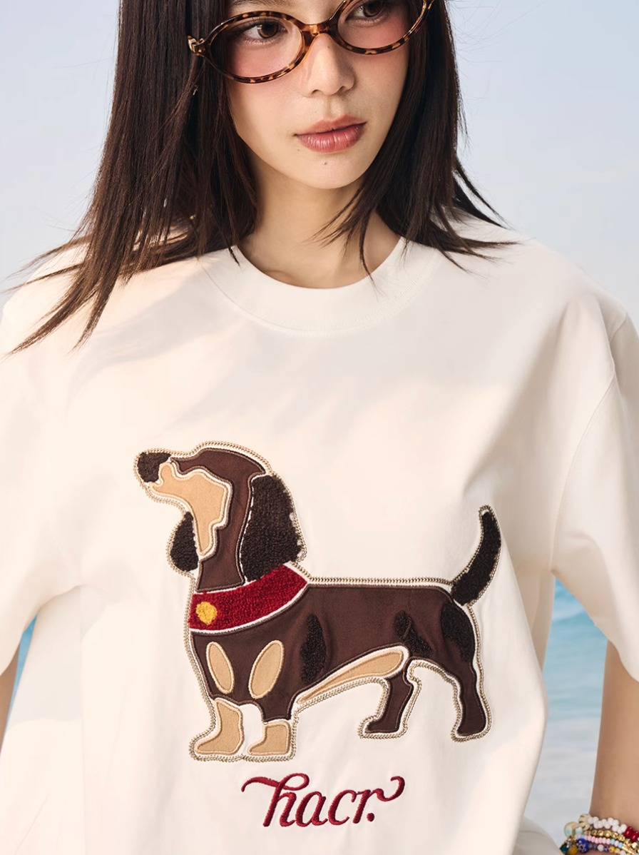 Harsh and Cruel Dachshund 3D Patch Embroidered Tee | Face 3 Face