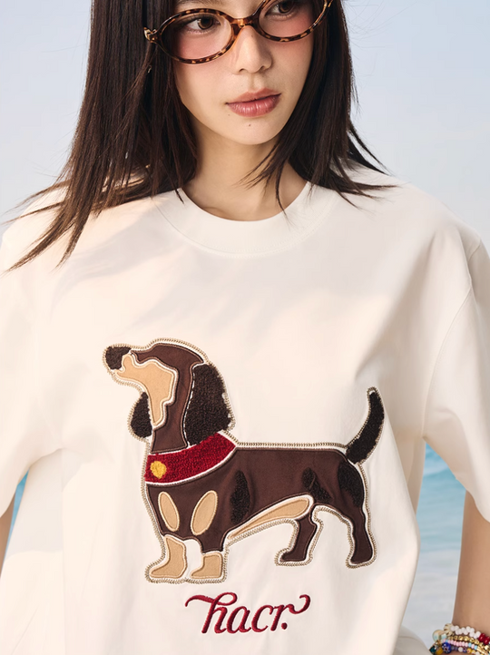 Harsh and Cruel Dachshund 3D Patch Embroidered Tee | Face 3 Face