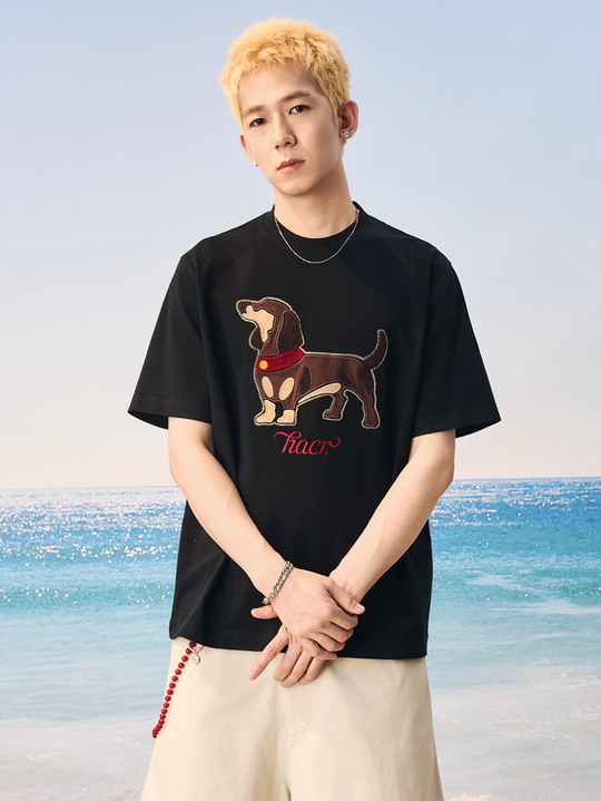 Harsh and Cruel Dachshund 3D Patch Embroidered Tee | Face 3 Face