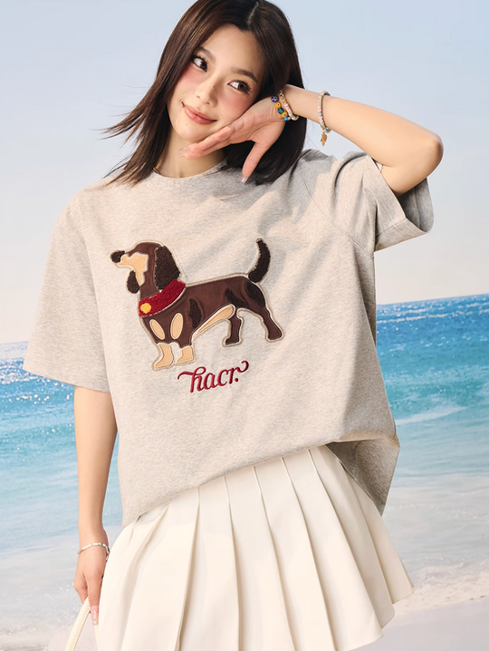 Harsh and Cruel Dachshund 3D Patch Embroidered Tee | Face 3 Face