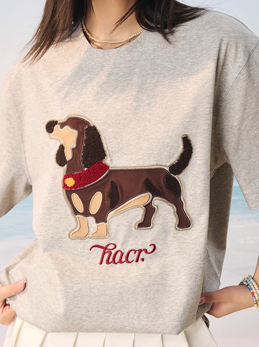 Harsh and Cruel Dachshund 3D Patch Embroidered Tee | Face 3 Face
