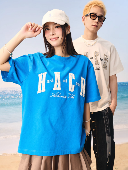 Harsh and Cruel Pearl Plaid Patch Embroidery Tee | Face 3 Face