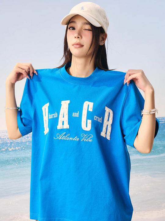 Harsh and Cruel Pearl Plaid Patch Embroidery Tee | Face 3 Face