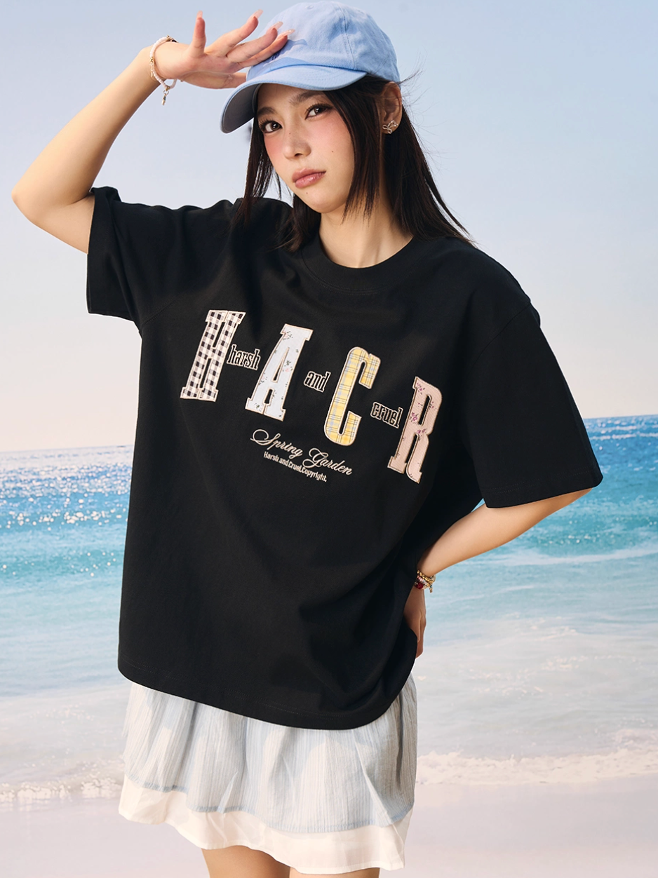 Harsh and Cruel HACR Flower Plaid Multi Patch Tee | Face 3 Face