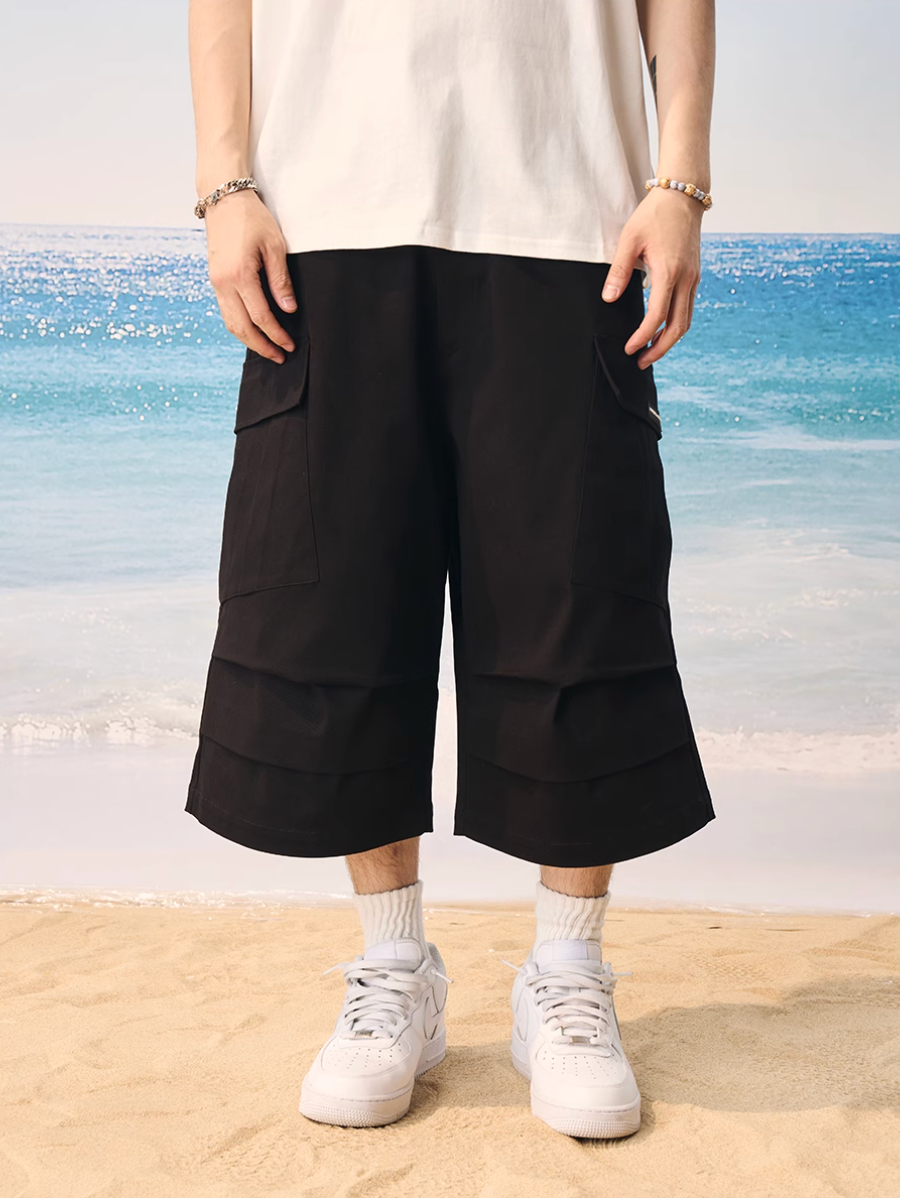 Harsh and Cruel 3D Pleated Cargo Pocket Work Shorts | Face 3 Face