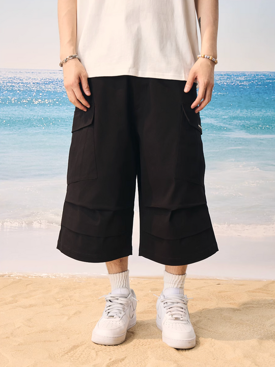 Harsh and Cruel 3D Pleated Cargo Pocket Work Shorts | Face 3 Face