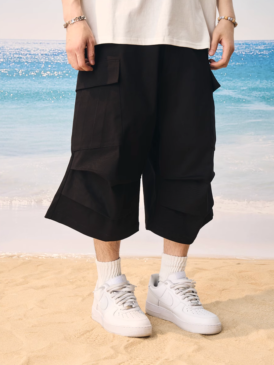 Harsh and Cruel 3D Pleated Cargo Pocket Work Shorts | Face 3 Face