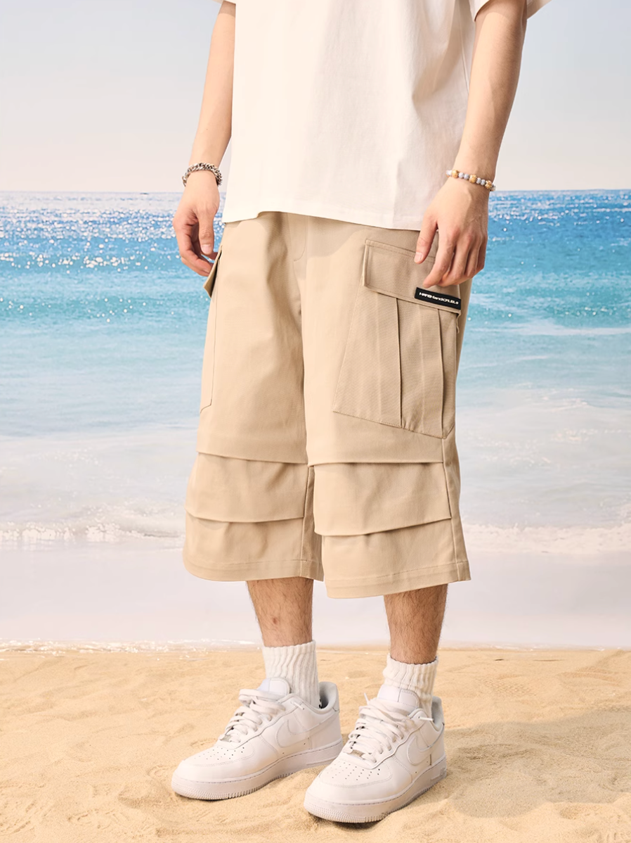 Harsh and Cruel 3D Pleated Cargo Pocket Work Shorts | Face 3 Face