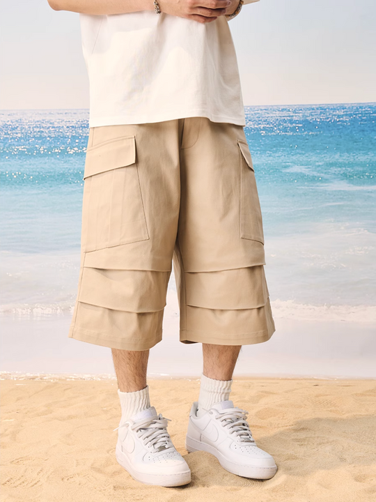 Harsh and Cruel 3D Pleated Cargo Pocket Work Shorts | Face 3 Face