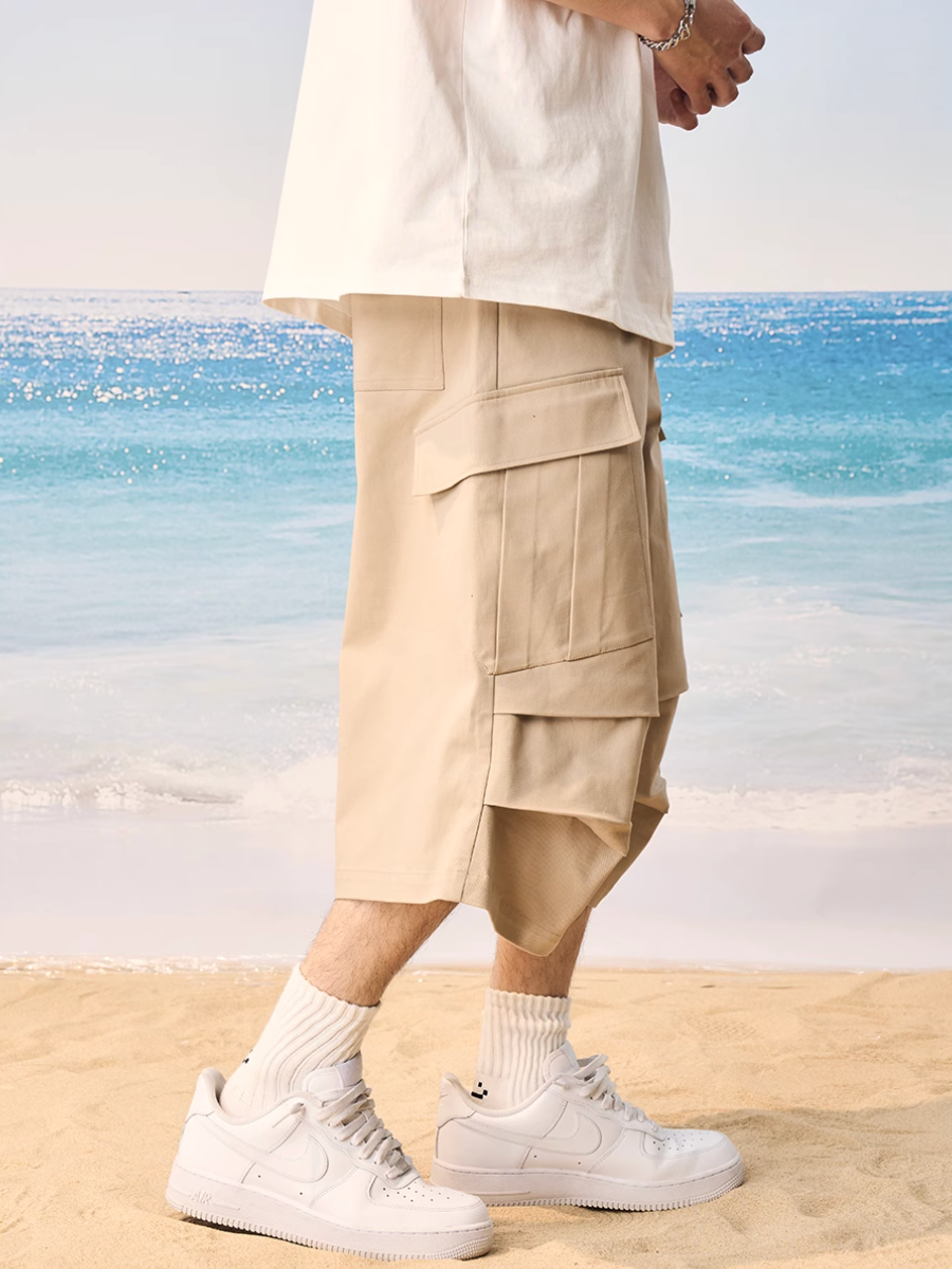 Harsh and Cruel 3D Pleated Cargo Pocket Work Shorts | Face 3 Face