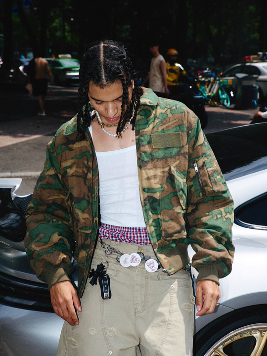 STEEPC Army Green Camouflage MA-2 Jacket | Face 3 Face