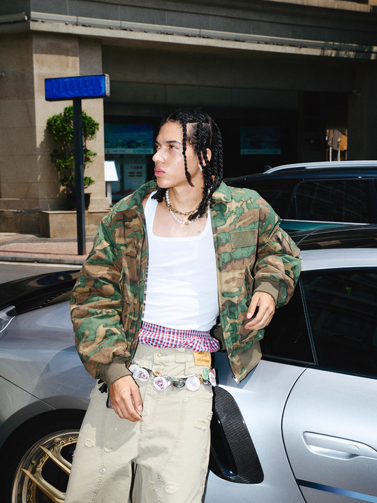 STEEPC Army Green Camouflage MA-2 Jacket | Face 3 Face