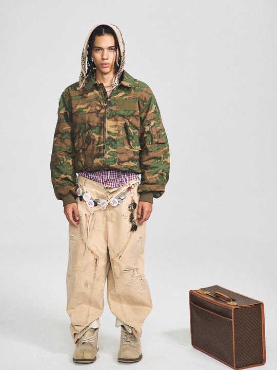 STEEPC Army Green Camouflage MA-2 Jacket | Face 3 Face