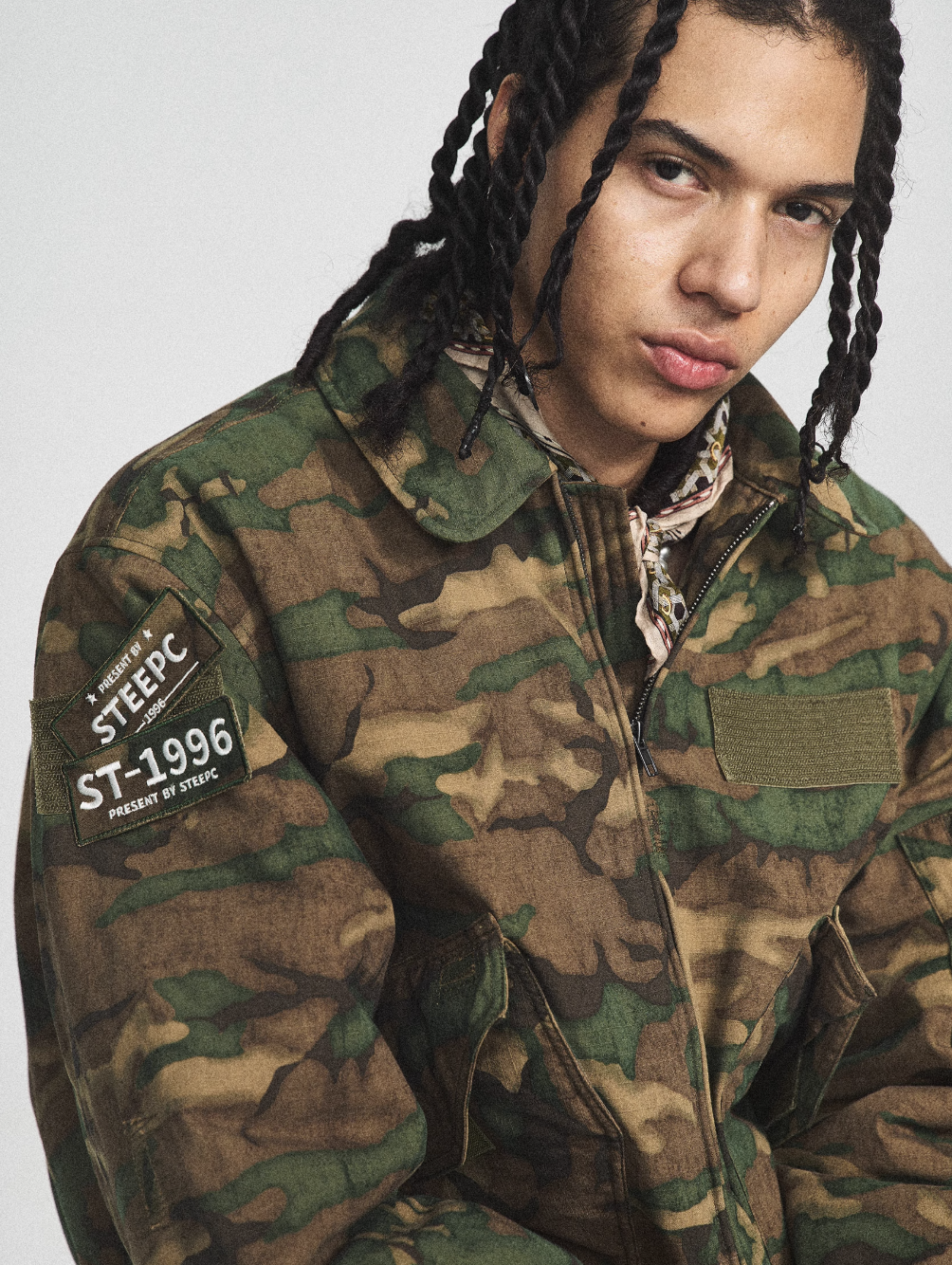STEEPC Army Green Camouflage MA-2 Jacket | Face 3 Face