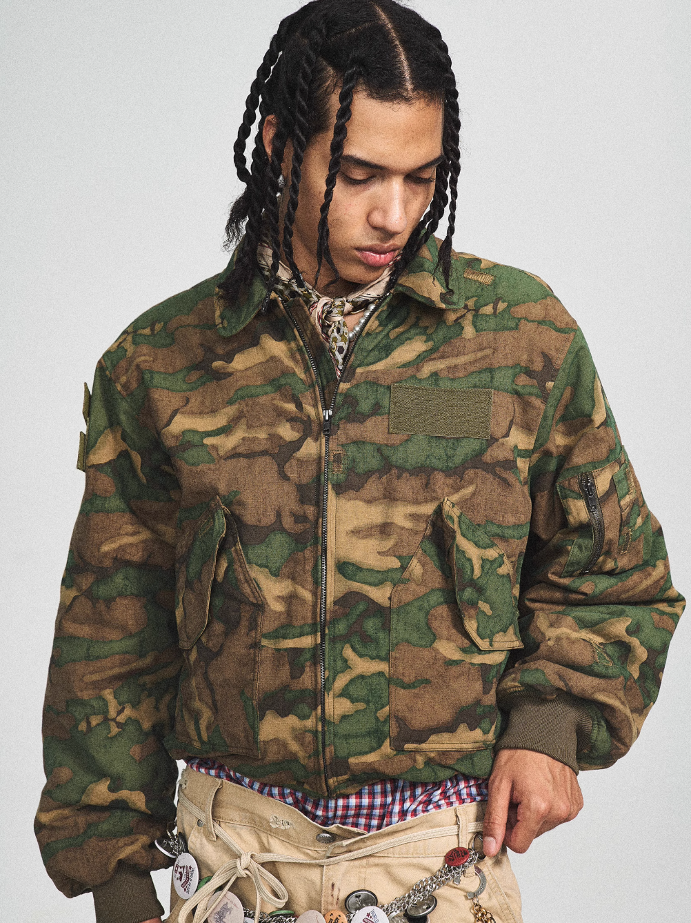 STEEPC Army Green Camouflage MA-2 Jacket | Face 3 Face