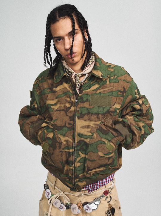 STEEPC Army Green Camouflage MA-2 Jacket | Face 3 Face