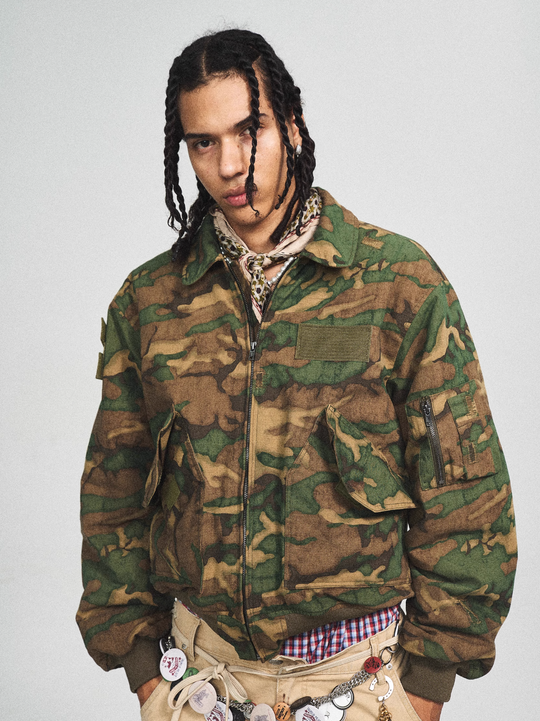 STEEPC Army Green Camouflage MA-2 Jacket | Face 3 Face