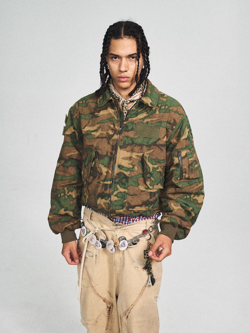 STEEPC Army Green Camouflage MA-2 Jacket | Face 3 Face