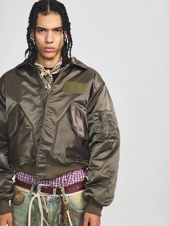 STEEPC Army Green Camouflage MA-2 Jacket | Face 3 Face