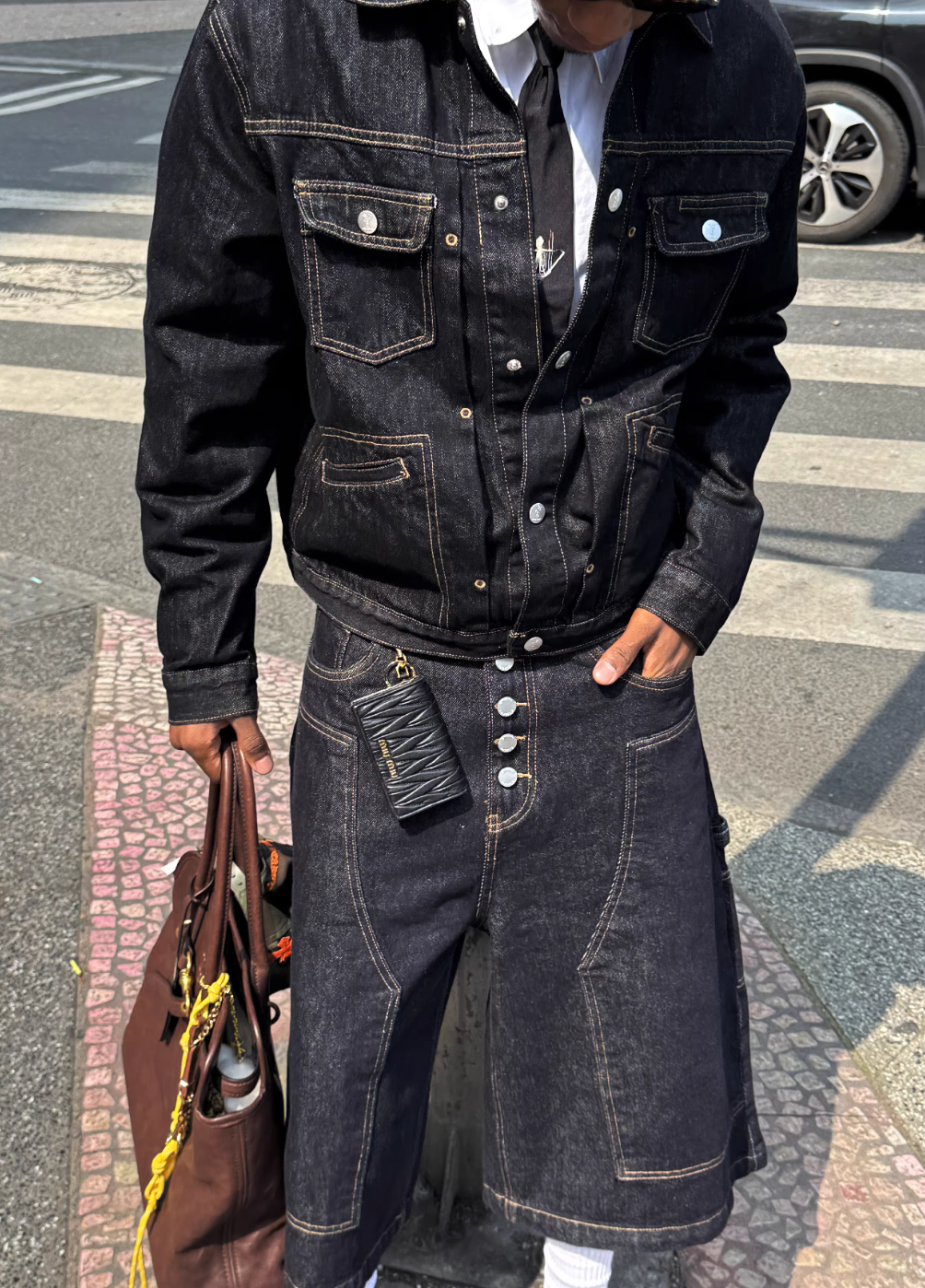 STEEPC Stitched Detail Denim Jacket | Face 3 Face