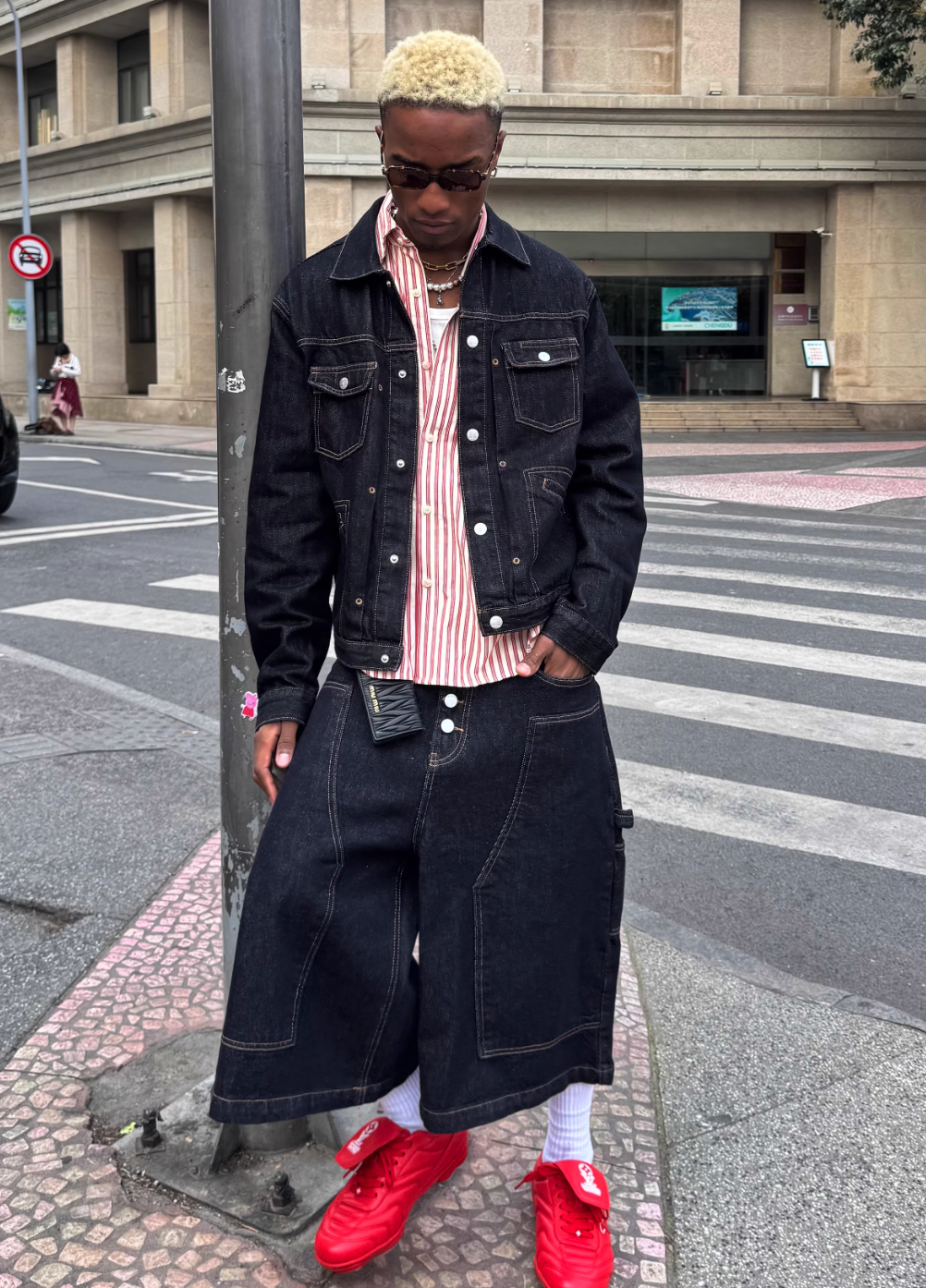 STEEPC Stitched Detail Denim Jacket | Face 3 Face