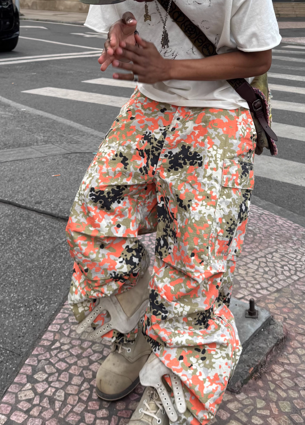 STEEPC Orange Camouflage Cargo Pants | Face 3 Face