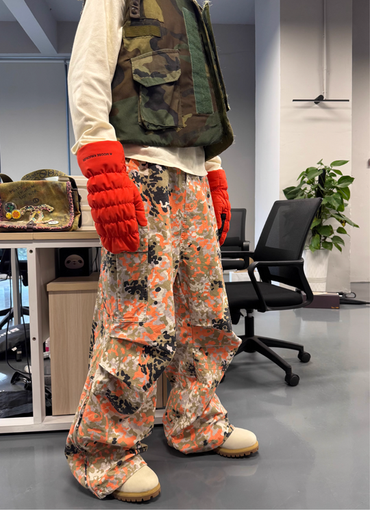 STEEPC Orange Camouflage Cargo Pants | Face 3 Face