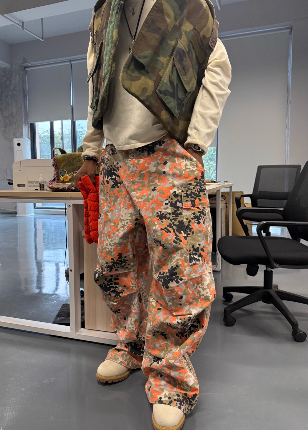 STEEPC Orange Camouflage Cargo Pants | Face 3 Face