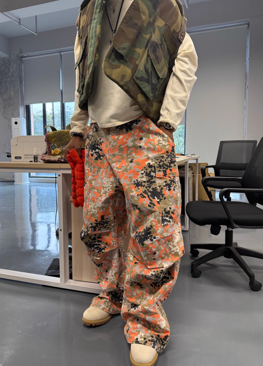 STEEPC Orange Camouflage Cargo Pants | Face 3 Face