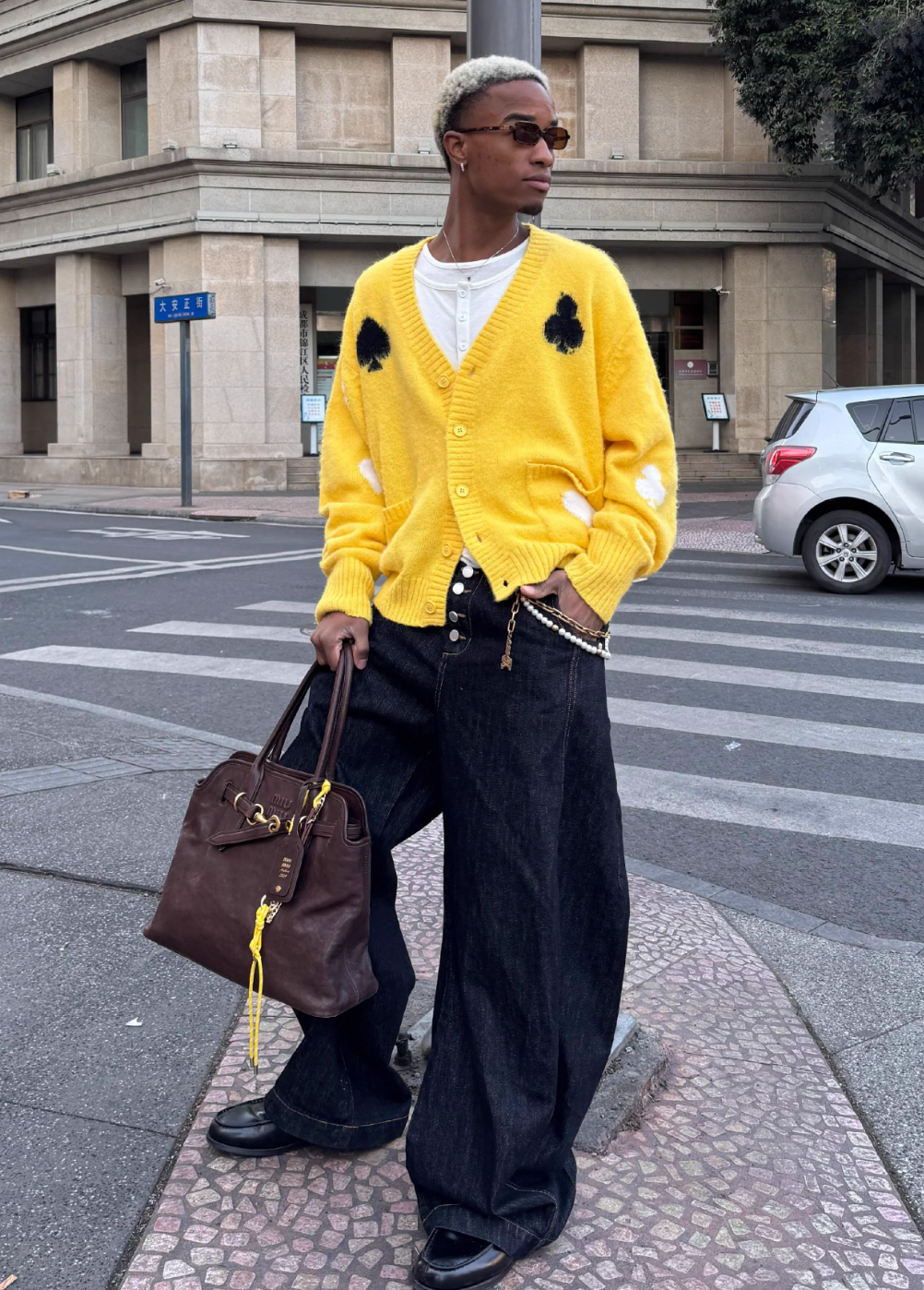 STEEPC Card Suits Wool Blend Knit Cardigan | Face 3 Face