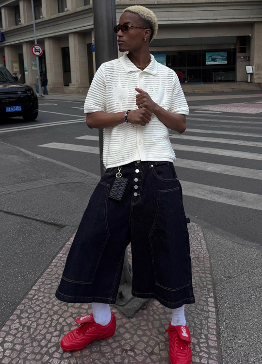 STEEPC Jacquard Short Sleeve Knit Shirt | Face 3 Face