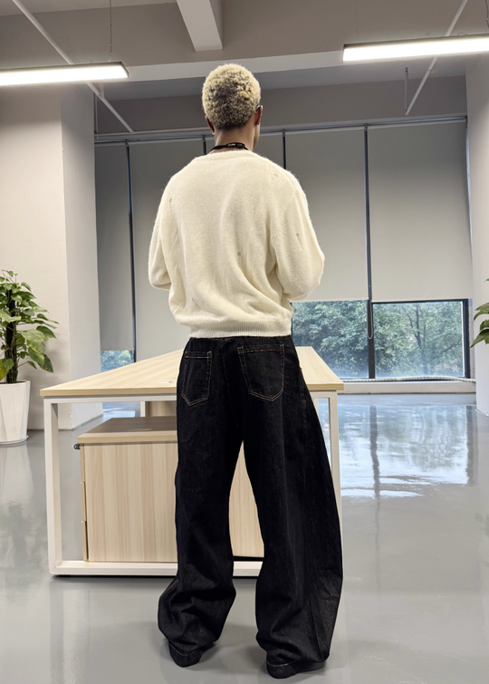 STEEPC Distressed Embroidered Wool Blend Knit Cardigan | Face 3 Face