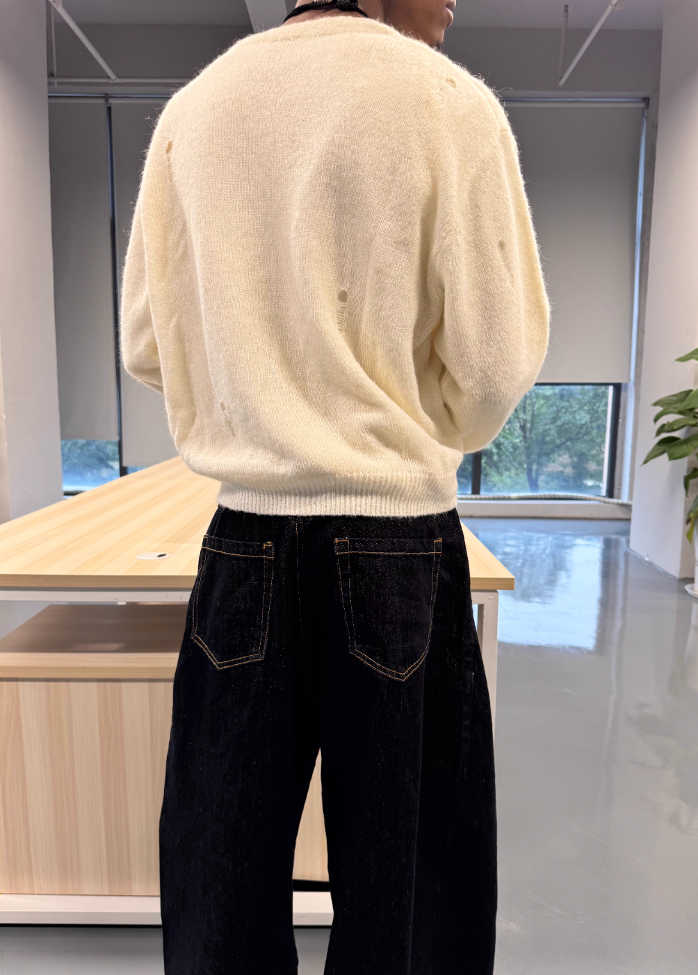 STEEPC Distressed Embroidered Wool Blend Knit Cardigan | Face 3 Face