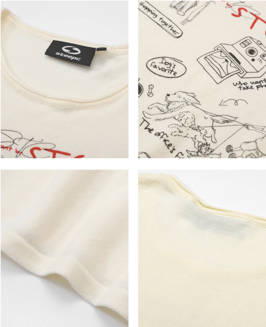 STEEPC Graffiti Print Boxy Long Sleeve Tee | Face 3 Face