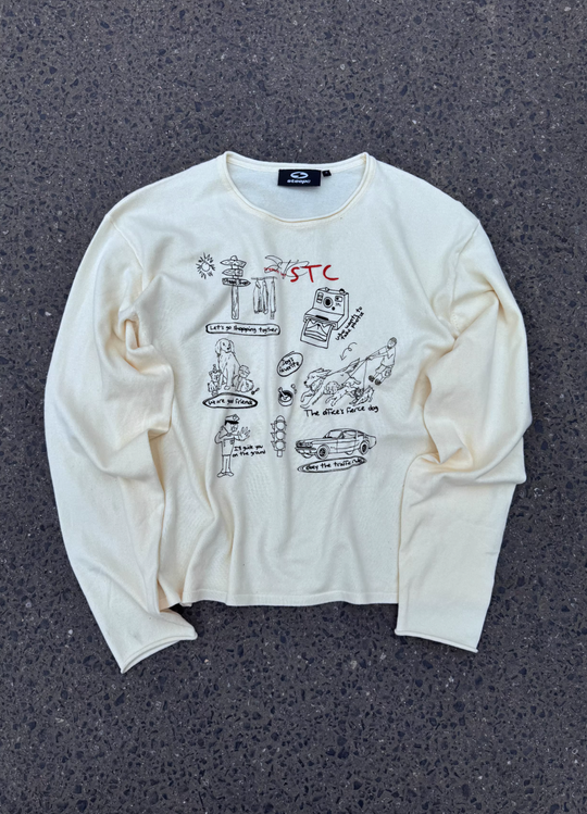 STEEPC Graffiti Print Boxy Long Sleeve Tee | Face 3 Face