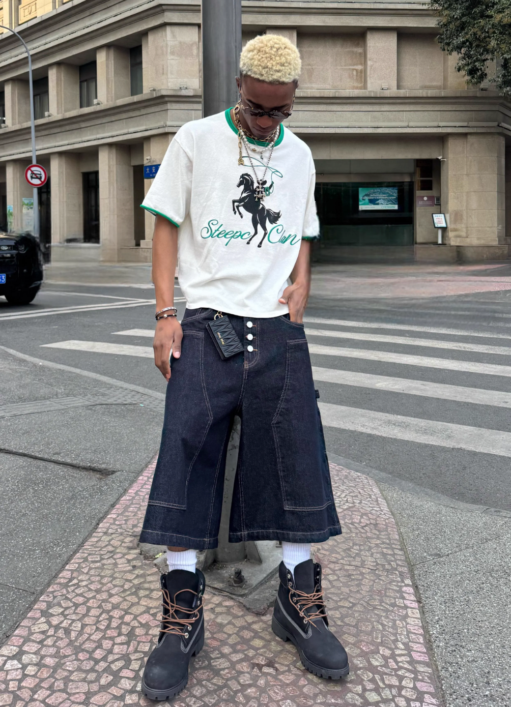 STEEPC Colorblock 3D Embroidered Knit Tee | Face 3 Face