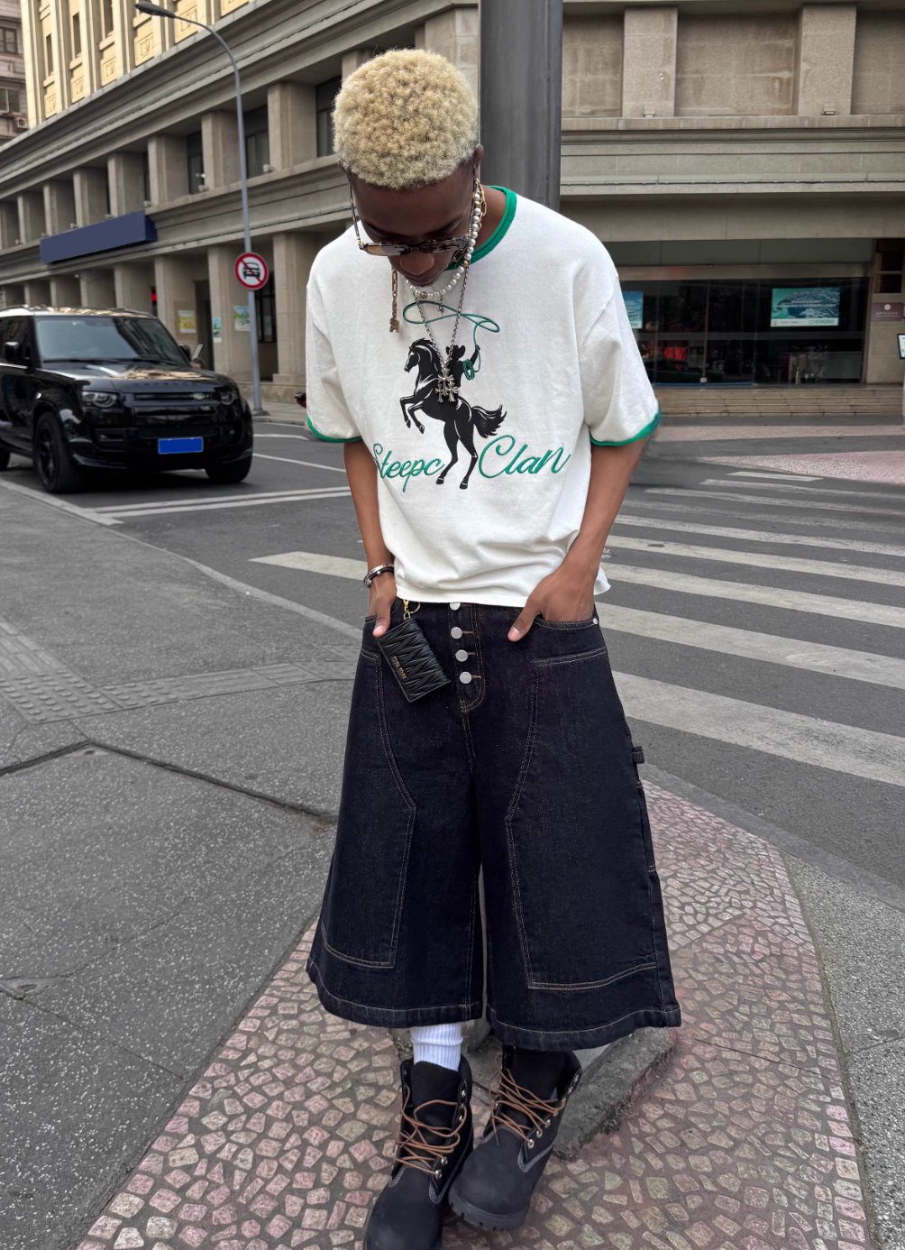 STEEPC Colorblock 3D Embroidered Knit Tee | Face 3 Face