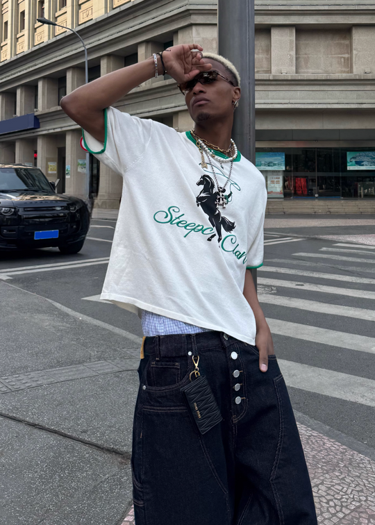 STEEPC Colorblock 3D Embroidered Knit Tee | Face 3 Face