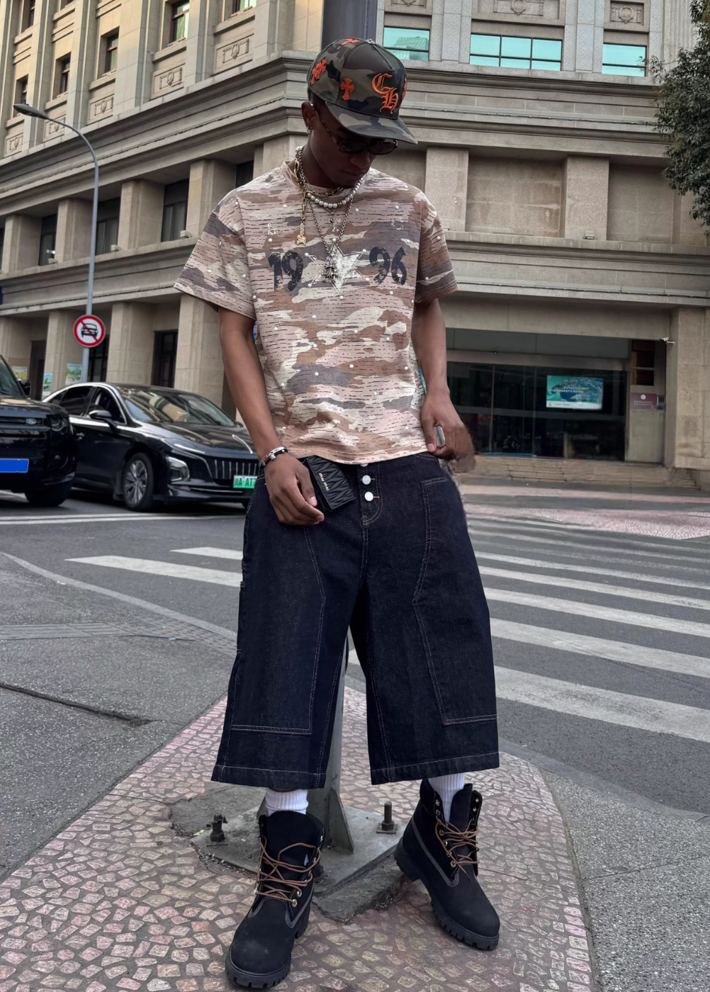 STEEPC Aged Desert Camo Pearl Embellished Print Tee | Face 3 Face