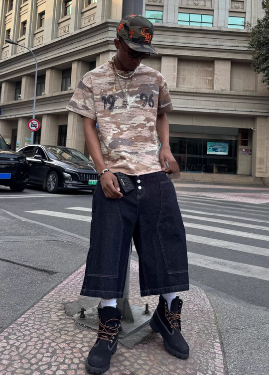 STEEPC Aged Desert Camo Pearl Embellished Print Tee | Face 3 Face