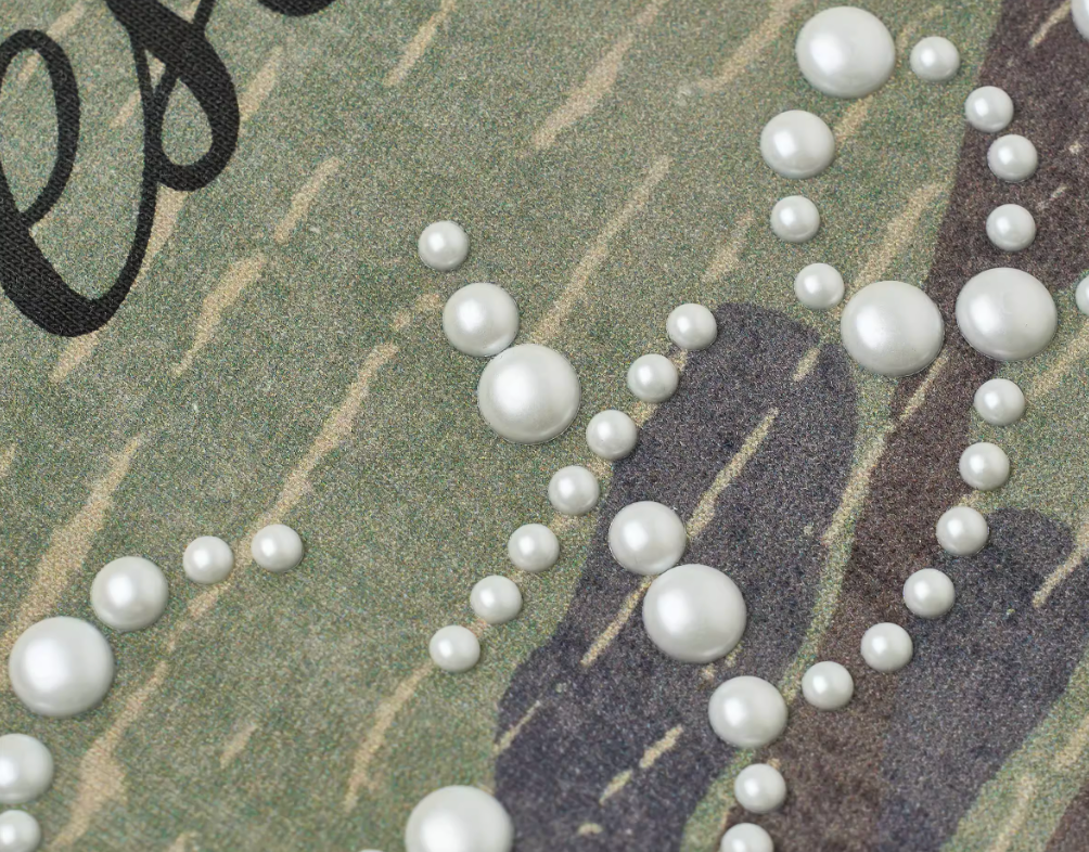 STEEPC Aged Forest Camo Pearl Embellished Print Tee | Face 3 Face