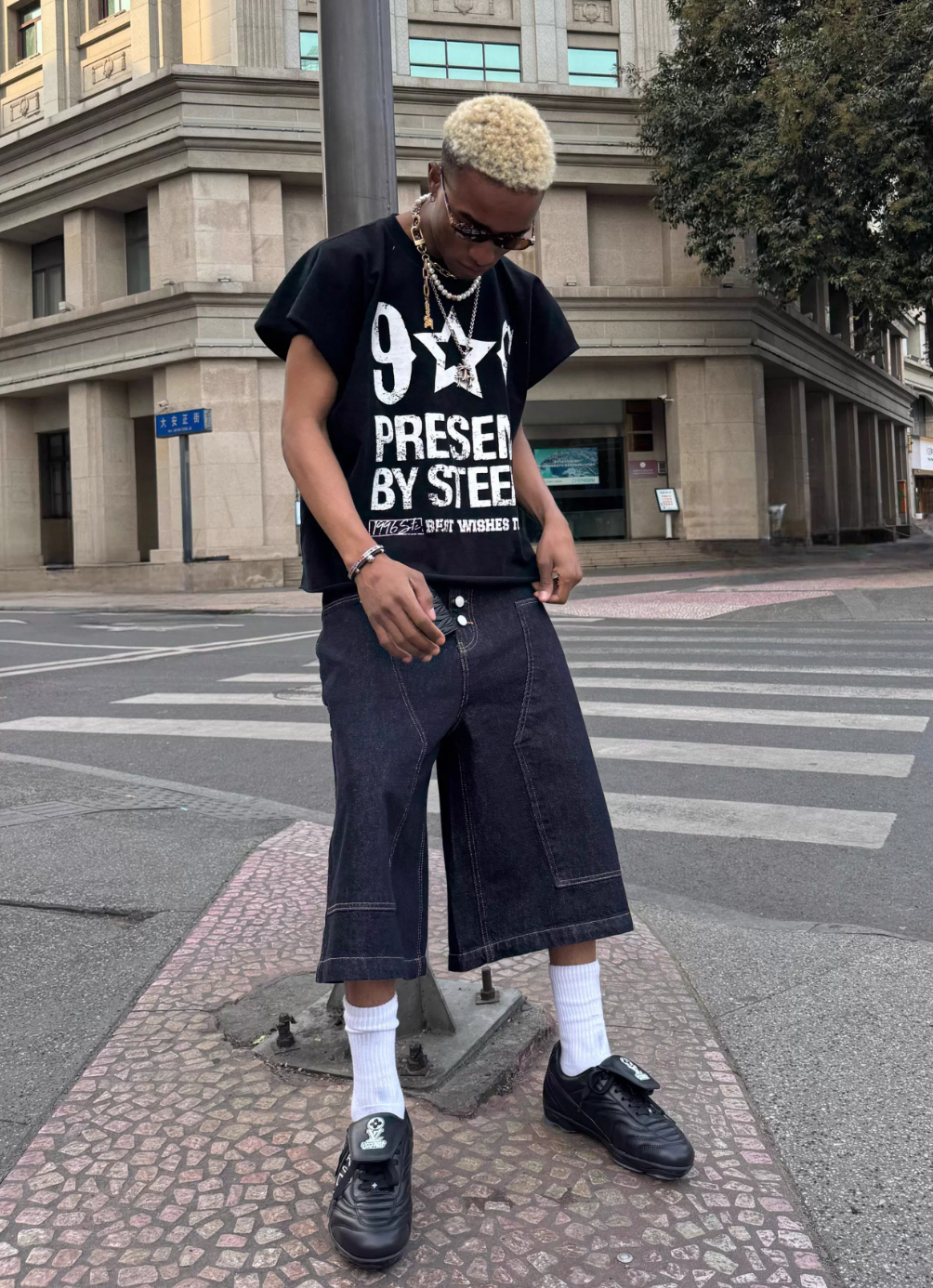 STEEPC Aged Printed Sleeveless Tee | Face 3 Face