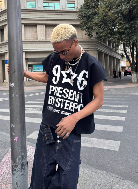 STEEPC Aged Printed Sleeveless Tee | Face 3 Face