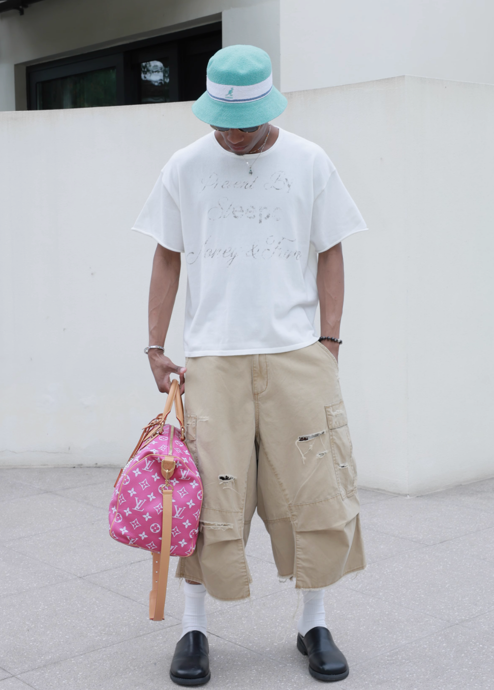 STEEPC Contrast Old Print Boxy Knit Tee | Face 3 Face