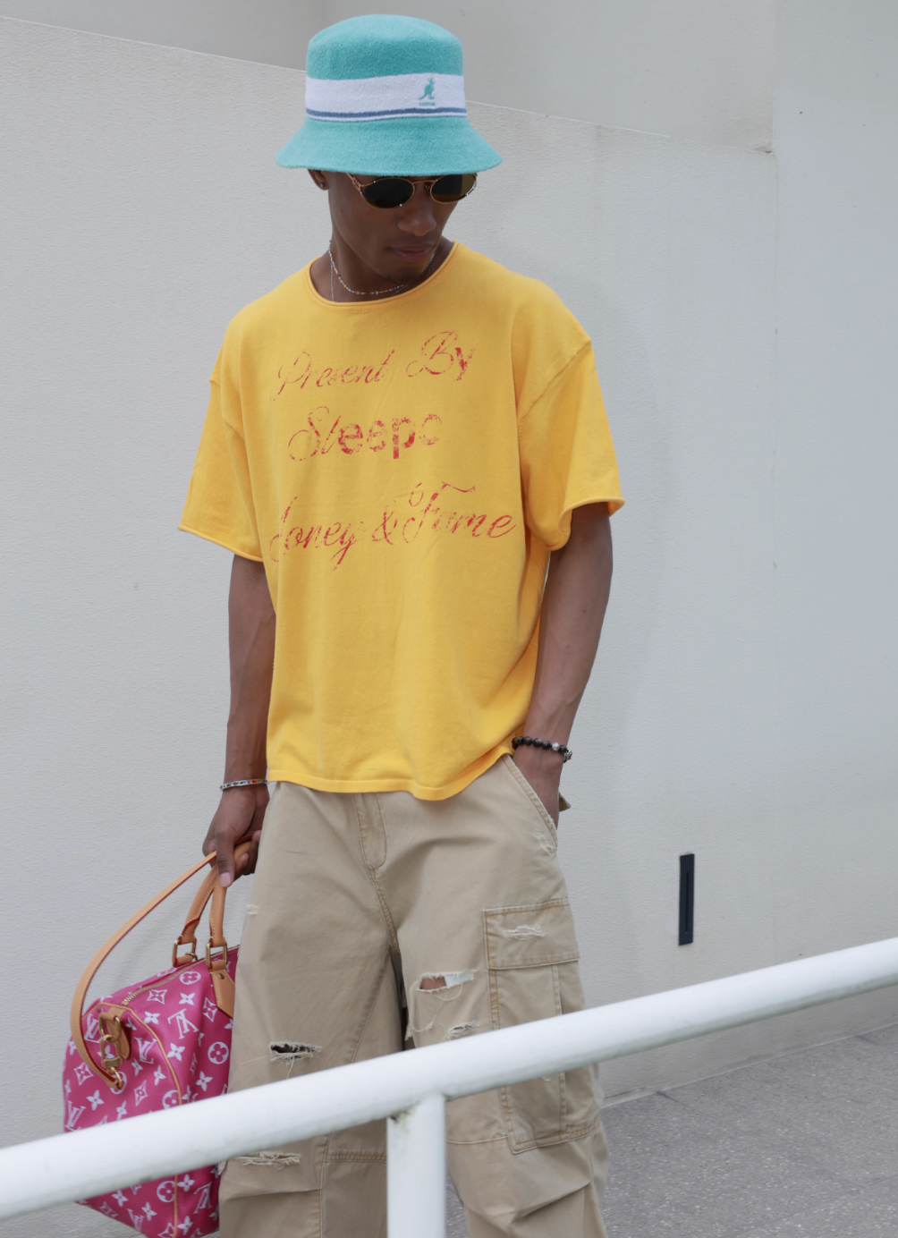 STEEPC Contrast Old Print Boxy Knit Tee | Face 3 Face