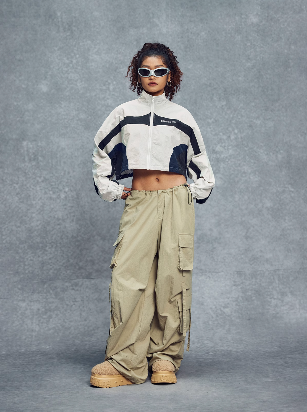 1807 Colorblock Cropped Track Jacket | Face 3 Face