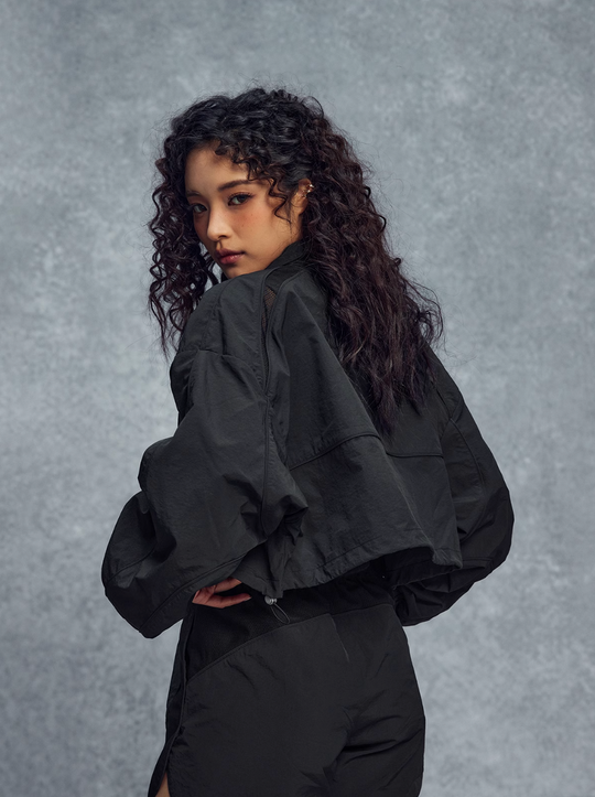 1807 Mesh Patchwork Cropped Track Jacket | Face 3 Face