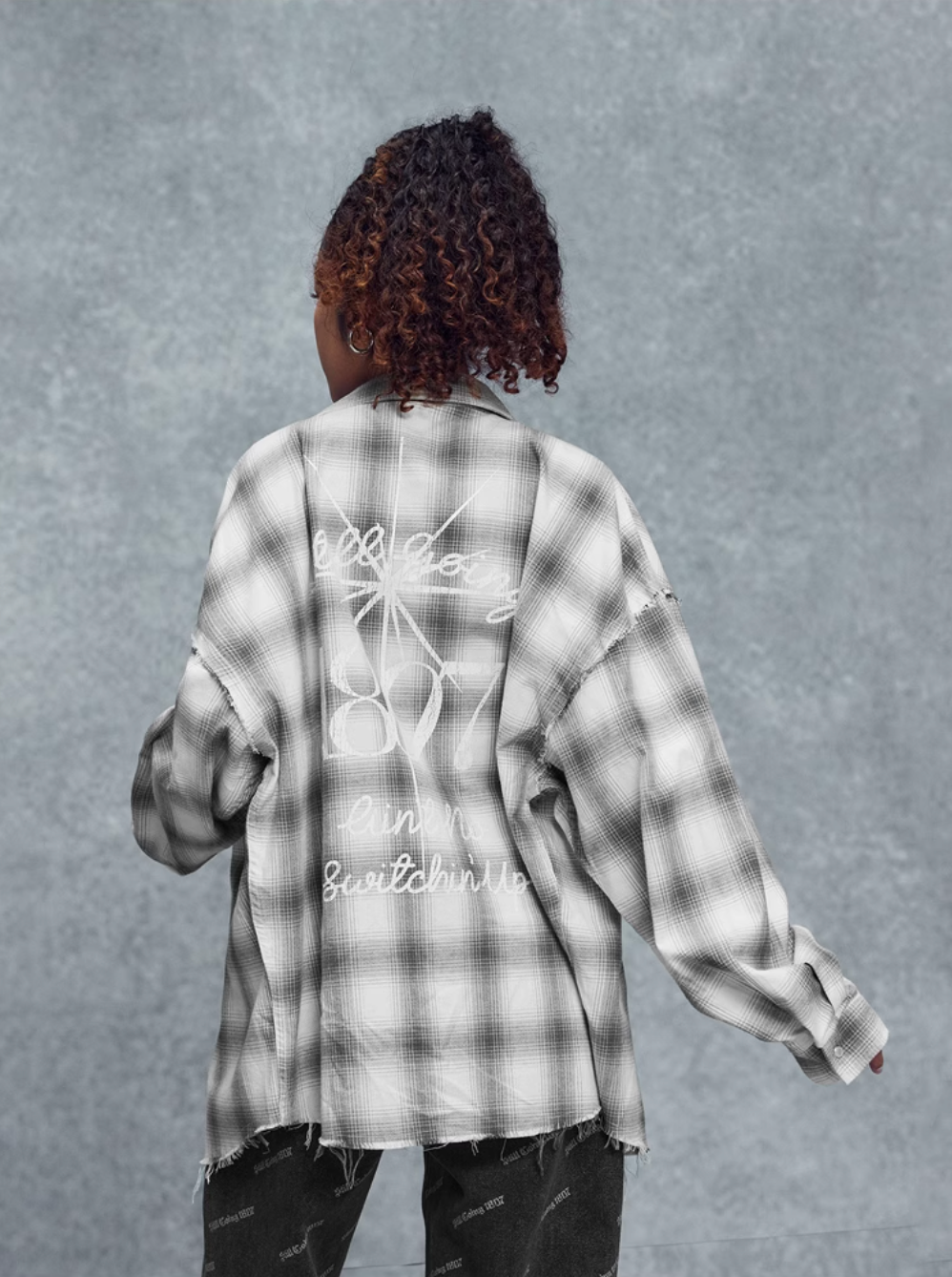 1807 Plaid Distressed Long Sleeve Shirt | Face 3 Face