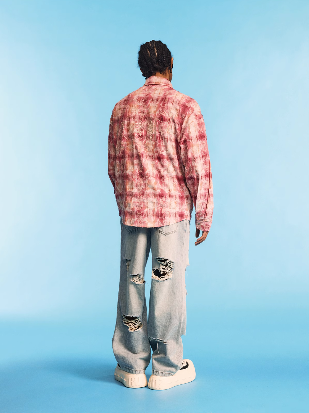 1807 Plaid Faded Long Sleeve Shirt | Face 3 Face