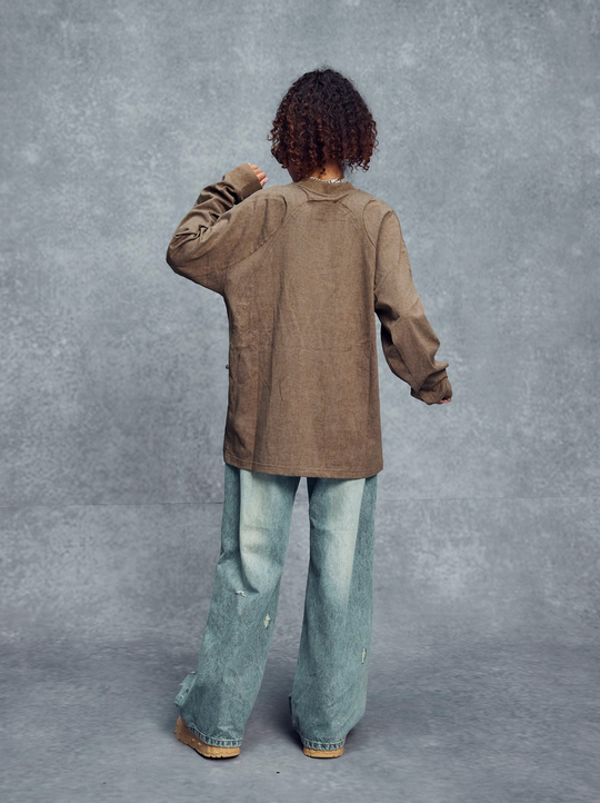 1807 Wax Print Patchwork Long Sleeve Tee | Face 3 Face